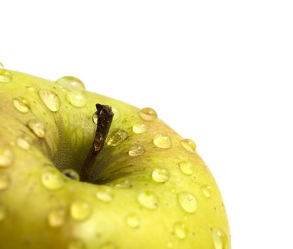 Apple with waterdrops on its surface