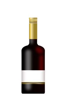 Bottle of Wine with a blank label isolated