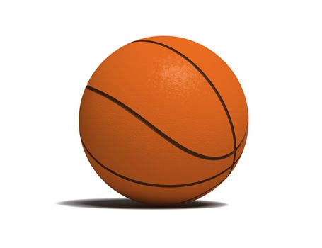 basketball game bal over the white bachground (3D)
