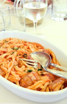 Pasta and seafood