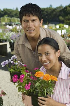 Couple Shopping at Plant Nursery