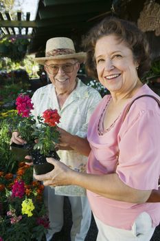 Senior Couple Shopping for Plants