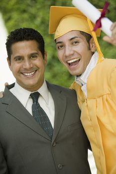 Father Proud of Graduating Son