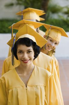 Graduates Standing in a Line
