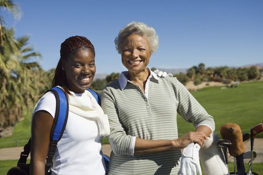Grandmother and Granddaughter on Golf Course
