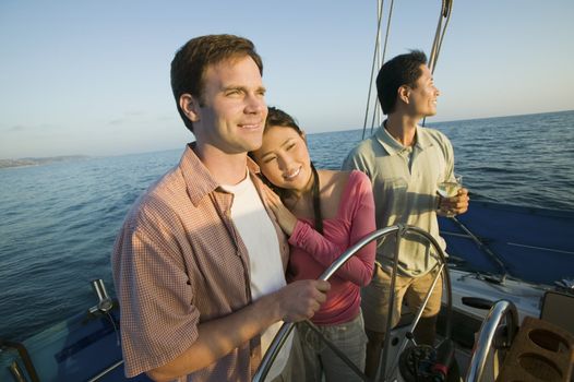 Couple with Friend on Boat