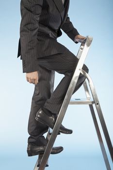 Businessman Ascending Corporate Ladder