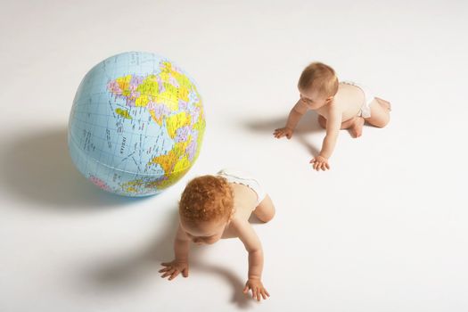 Babies and a Globe