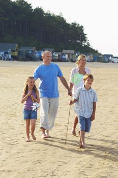 Vacationing Family at Beach