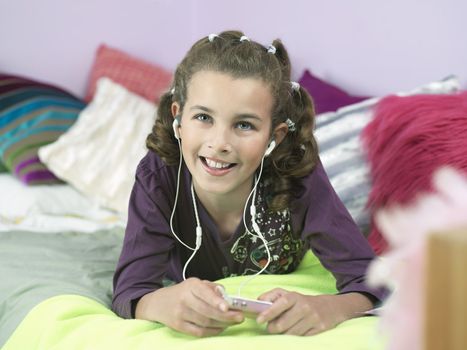 Young Girl Listening to MP3 Player