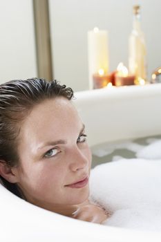 Woman Enjoying a Bath