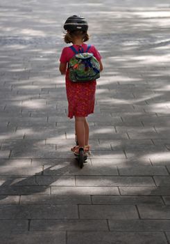 Girl on her way to school