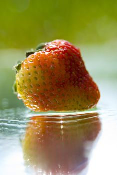 strawberry in the summer water