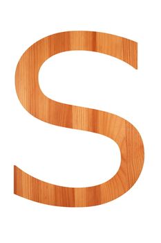 wood alphabet S