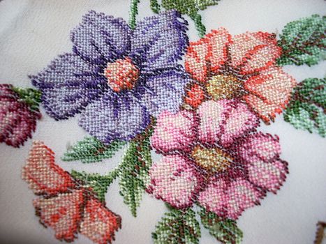 Embroidered flower texture