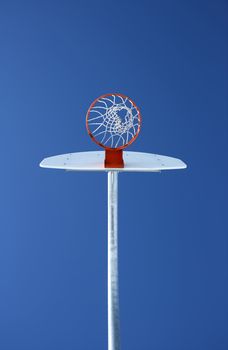 Basketball hoop from below