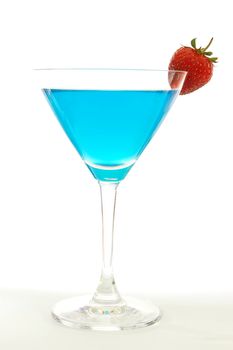 cool blue summer drink on white background