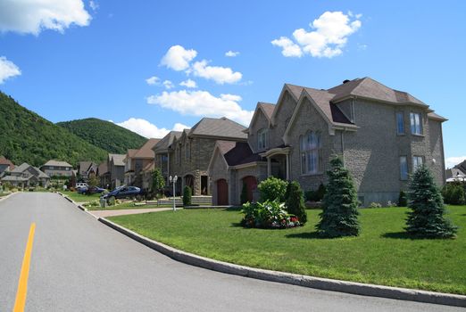 Expensive houses in a suburban neighborhood