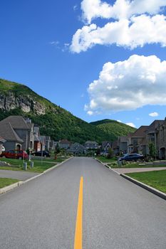 Prestigious suburban neighborhood in mountain area