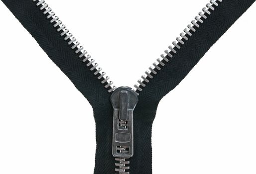 Unzipped metal zipper