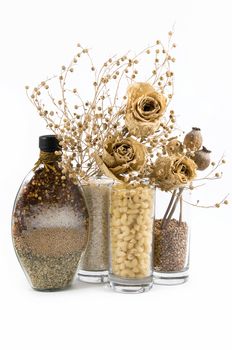 beautiful kitchen still life and dry flowers