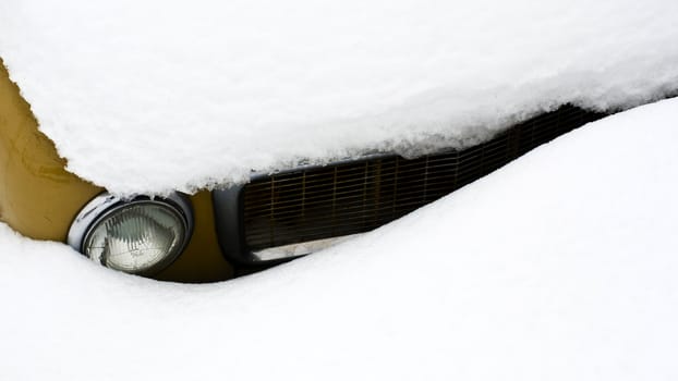 Carfront in snow