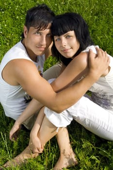 a young couple in the park