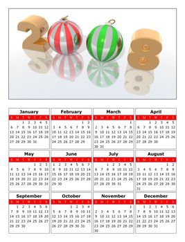 A calendar to celebrate the new year 2008