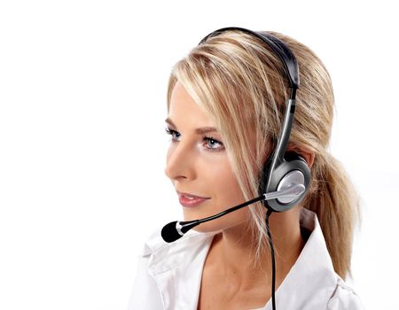 Customer Service Operator-Isolated over a White Background