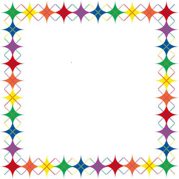 Rainbow Argyle Stars Border