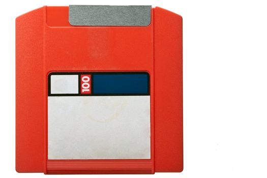 Red Zip Disk isolated on white background