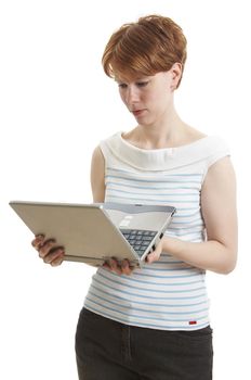 Girl holding a laptop