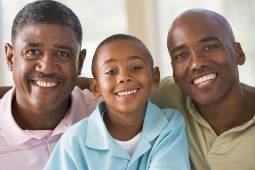 Grandfather with adult son and grandson