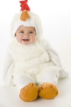 Baby in chicken costume