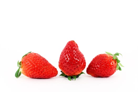 Three fresh strawberries 