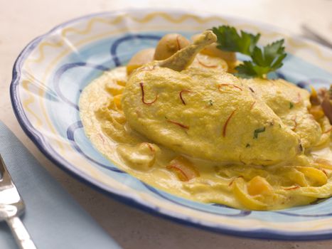 Chicken Breast with a Saffron and Almond Sauce