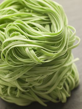 Stack of Spinach Noodles