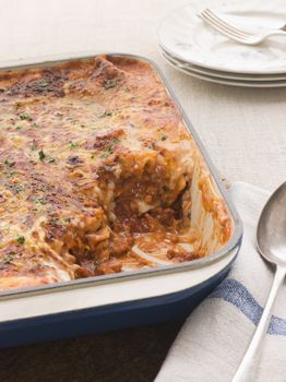 Lasagne in an Oven Dish