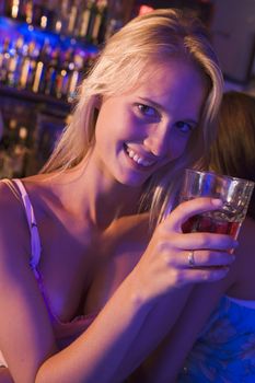 Young woman in a bar 
