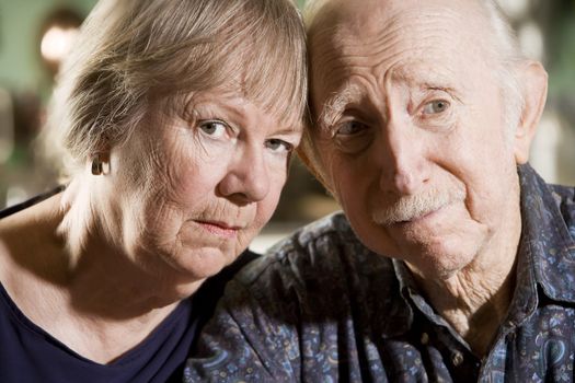 Portrait of Worried Senior Couple
