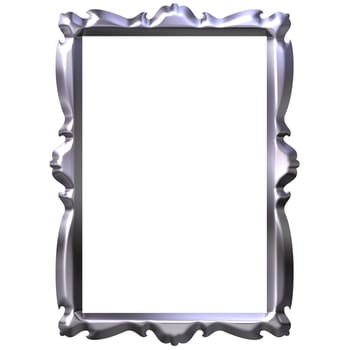 3d silver frame isolated in white