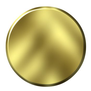 3D Golden Circular Button
