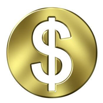 3D Golden Dollar Symbol 