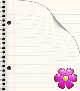 ruled book with flower