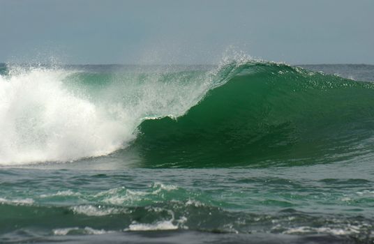 Wave Breaks in Ocean 