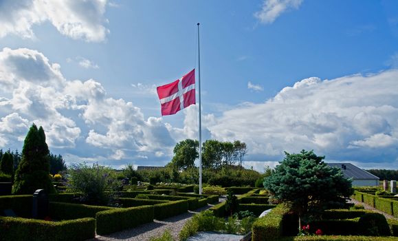 Danish flag at half mast