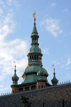 Architectural detail of tower. 