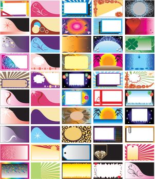 Vector 50 Horizontal Business Cards, Greeting Cards or Backgrounds. Can also be used for Holidays. Very decorative and themed.