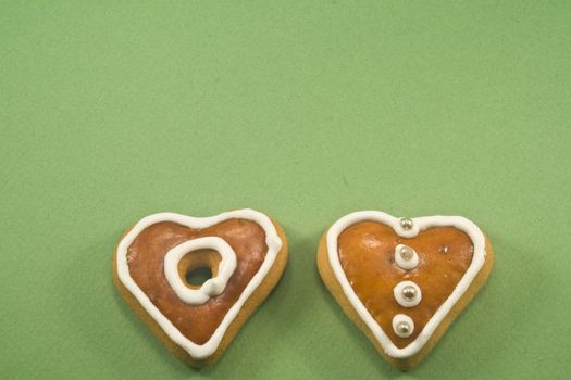 Heart shaped gingerbread cookies