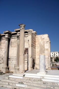 library of handrian the entrance ancient roman construction athens greece landmarks  